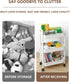 Rolling Carts with Wheels, Rolling Storage Cart with Handle and Lockable Wheels, Storage Cart On Wheels for Office