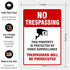 Video Surveillance No Trespassing Sign - CCTV Security Camera (2 Pack) 10x7 Inches, Weather Resistant Vinyl Decal
