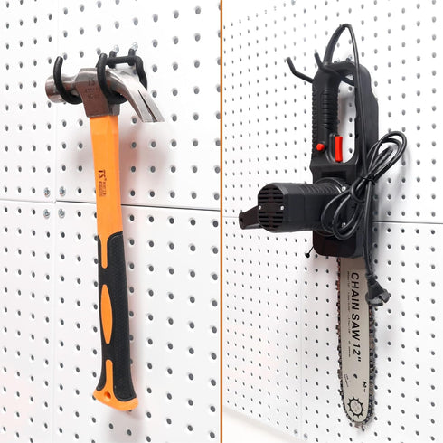 HUHOLE Pegboard Drill Holder, 10 Pack Heavy Duty Utility Hooks for Power Tools, Drill, Hammer, Fit for 1/4" Pegboard