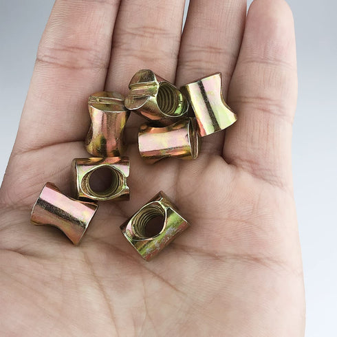 SUUJI 10 M8x11.5mmx14.5mm M8-1.25 PCS Metric Barrel Nuts,for Metric Bolts Cross Dowels Slotted Nuts Baby Bed Crib