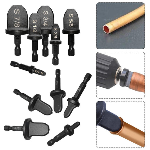 Copper Swaging Tool HVAC Drill, 11 Pcs Manual Pipe Expander Tool with 1/4'' 3/8'' 1/2'' 5/8'' 3/4'' 7/8'' Bits