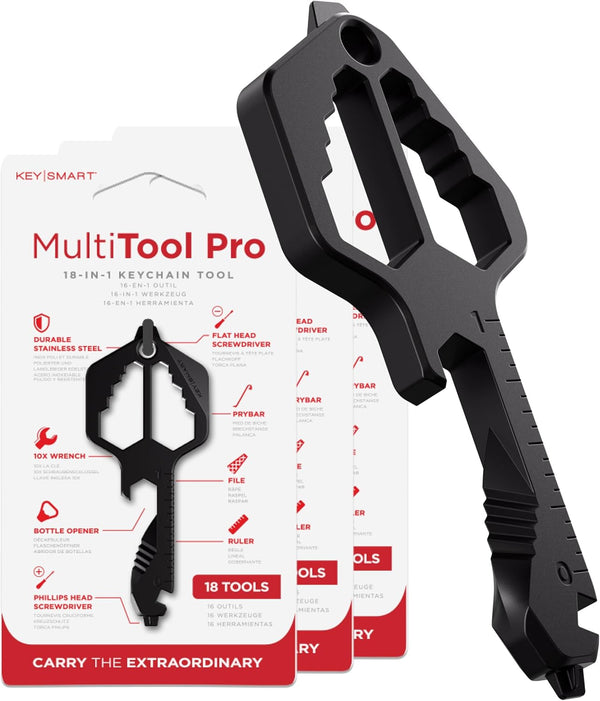 KeySmart Multitool Pro - 18-in-1 Multifunction Key Shaped Tool Pocket Multi-Tool Key