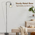 6W Bulb, Industrial Floor Lamp, Antique Silver Standing Lamp Modern with LED Foot Switch, Metal Tall Lamps for Living