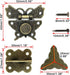 2 Sets Antique Wood Case Chest Box Hasp Latch Lock Retro Decorative Hinges and Box Corner Protectors with Screws Hardware Kit for Jewelry Box Decoration and Repair Wooden Small Box (Butterfly-Shape) by QINIZX
