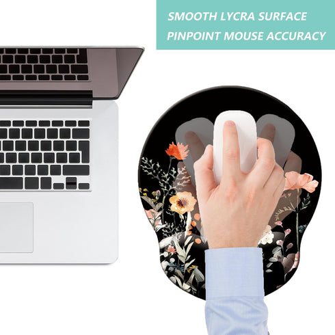 Mouse Pad with Wrist Support, Ergonomic Memory Foam Cushion, Non-slip Rubber Base Gaming Pad for Home Office Computer