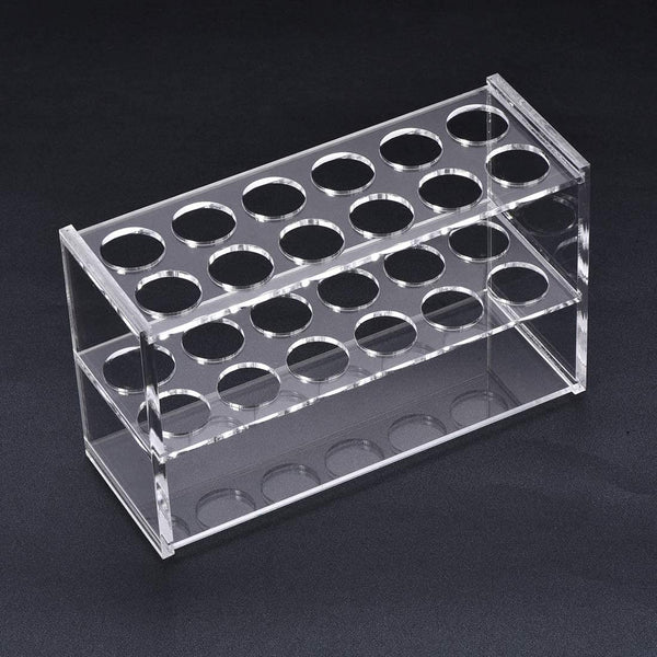 Acrylic Test Tube Holder Rack for 25ml Centrifuge Tubes, Clear with 12 Sockets