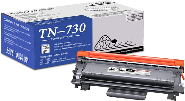 TN730 Toner Cartridge Compatible, 1 Pack TN-730 Black Replacement for Brother DCP-L2550DW MFC-L2710DW Printer