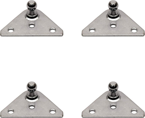 TCH Hardware - 4 Pack 10mm Steel Ball Stud Flat Mounting Bracket, Heavy Duty Zinc Plate Hardware