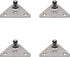 TCH Hardware - 4 Pack 10mm Steel Ball Stud Flat Mounting Bracket, Heavy Duty Zinc Plate Hardware