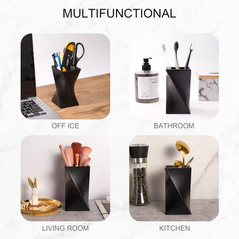 Pen Holder, Durable Resin Desk Organizer, Pencil Holder for Office, Classroom, Makeup Brush Holder for Home