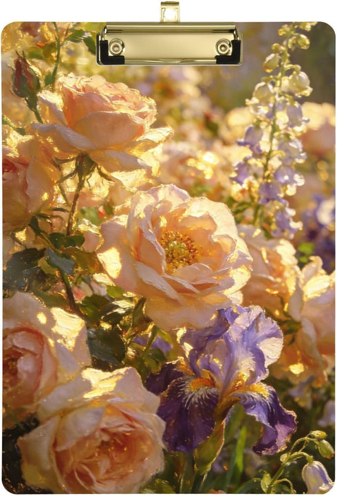 Yuiboo Warm Tone Rose & Sunflower Bouquet Paper Clip Board Hard Board for