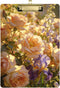 Yuiboo Warm Tone Rose & Sunflower Bouquet Paper Clip Board Hard Board for