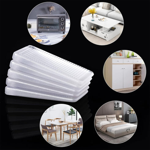 4 Pcs Clear Rubbery Table Shims, Level Wedge for Home Improvement DIY Wedge Levelers (5mm)