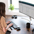 VIVO Clamp-on 17 inch Corner Desk Connector Platform for L-Shaped Workstations, Black