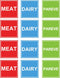 Remerabel 120 Pcs Color Coded Kosher Food Sticker 1.5 x 1.5 inch Dishwasher