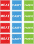 Remerabel 120 Pcs Color Coded Kosher Food Sticker 1.5 x 1.5 inch Dishwasher