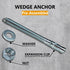 1/4 x 3-3/4'' Wedge Anchor, 1/4 Inch Diameter Heavy Duty Zinc Plated Concrete Wall Anchor, 5 PCs