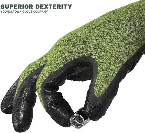 Youngstown Glove Company Unisex Adult Cut Resistant Safety Gloves, Multicolored, Large US, Green