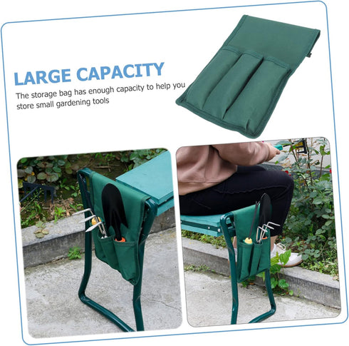 Lurrose Garden Kneeler Tool Bag Side Pouch Heavy Duty Gardening Organizer for Tools Portable Gardening Supplies Storage