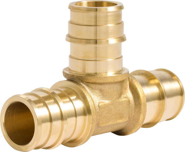 SharkBite 3/4 Inch Brass Expansion Tee for PEX-A Pipe, Plumbing Fittings, UAB370LFA