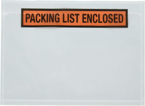 Packing List Envelopes 7.5" X 5.5" Pouches Invoice Enclosed Adhesive Bags, Pack of 100