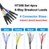 HT306 4 Connectors Sizes Universal Breakout Leads, 6 Channel Test Lead Set for Automotive