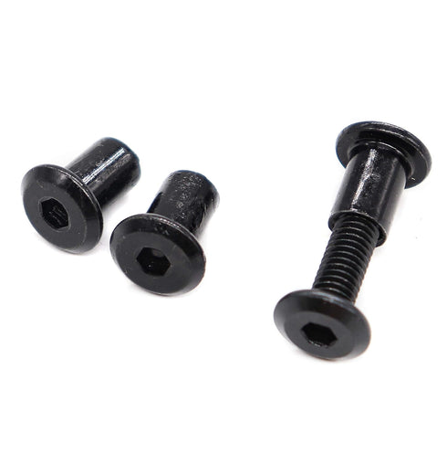 binifiMux 10-Pack Black M6x15mm Hex Socket Cap Bolts and Connecting Cap Nuts Set for Furniture Beds Cupboard