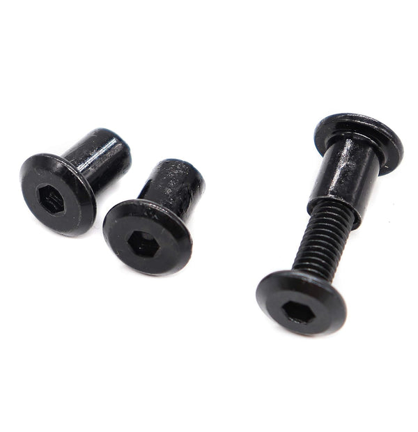 binifiMux 10-Pack Black M6x15mm Hex Socket Cap Bolts and Connecting Cap Nuts Set for Furniture Beds Cupboard