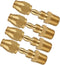 Brass Pneumatic Fitting for 1/4-Inch ID Hose, 1/4-Inch NPT Rigid, Solid Brass Splicer, 4PCS