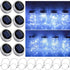 Solar Mason Jar Lid String Lights, 8 Pack 20 LED Fairy Firefly Lights with Hangers for Patio Garden Wedding Decor
