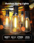 100FT 32 Bulbs, IPX5 E12 VIPAR LED Outdoor String Lights, Patio Lights with Edison Shatterproof Waterproof Outside