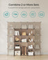 SONGMICS Cube Storage Organizer, Set of 16 Plastic Cubes, 12.2 x 48.4 x 48.4 Inches, Camel Brown for Room Organization