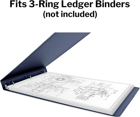 Dunwell 11x17 Sheet Protectors, 50 Pack HeavyWeight, 11 x 17" Ledger Size Plastic Sleeves for 3-Ring Binders