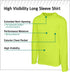 Safety Works High Visibility Long Sleeve Shirt with Pocket, Performance Wicking Material, Yellow, Large (SW46406-L)