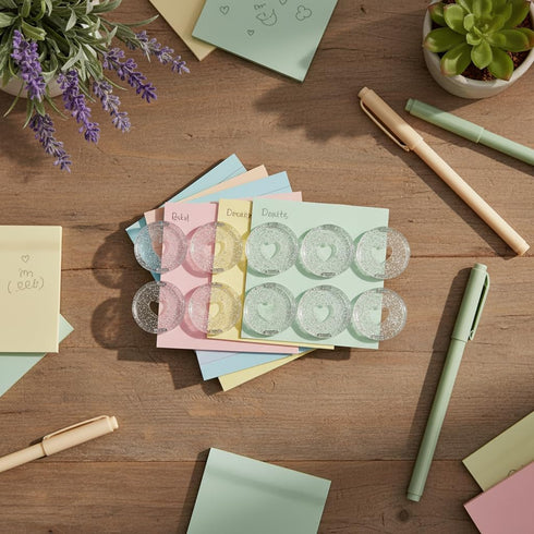 Cauaoa 10 24mm Pcs Heart Binder Rings Loose Leaf Binder Ring,Plastic for Index Cards,Flashcard Discs Binding Discbound