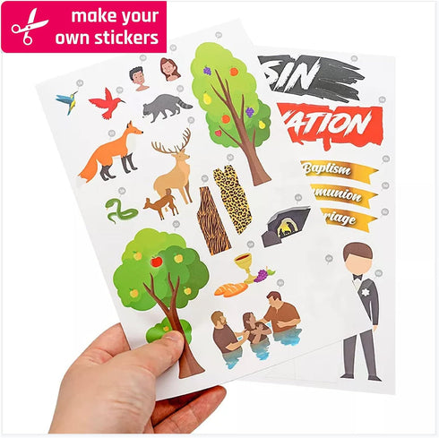 Printable White Sticker Labels, 100 Sheets, 8.5" x 11" Full Sheet for Laser & Inkjet Printers