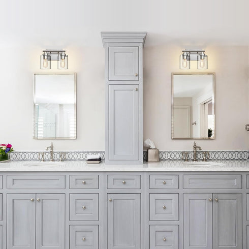2-Light) SKEJAO Bathroom Vanity Light Over Mirror,Vanity Light for Bathroom,Bathroom Light Fixture Wall Sconce Lighting