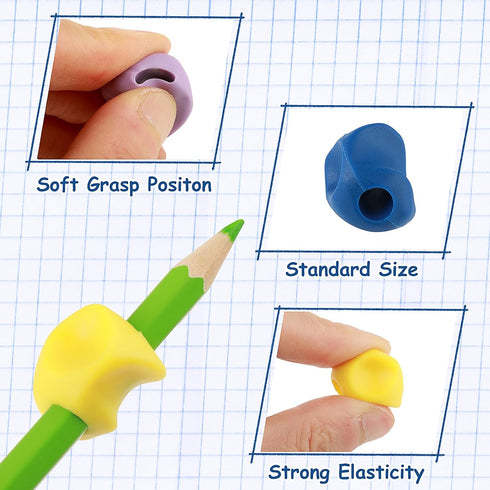 Mabor 15Pcs Kids Pencil Holder Tripod Pencil Soft Grip Pencil Grippers for Kids Handwriting Correction Finger Posture