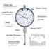Mornajina Dial Indicator with Magnetic Base, 0-1.0" Tester Gage, 0.001" Precision