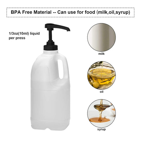 Mudder 4 Pieces Gallon Pump Dispenser - BPA-Free Pump Lid Replacement for 1 Gallon Jug and Containers