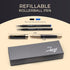ZenZoi Matte Black & Gold Pen - Elegant Executive Rollerball Pen, Luxury Gift Set for Men, Women, Fine Point Gel Ink