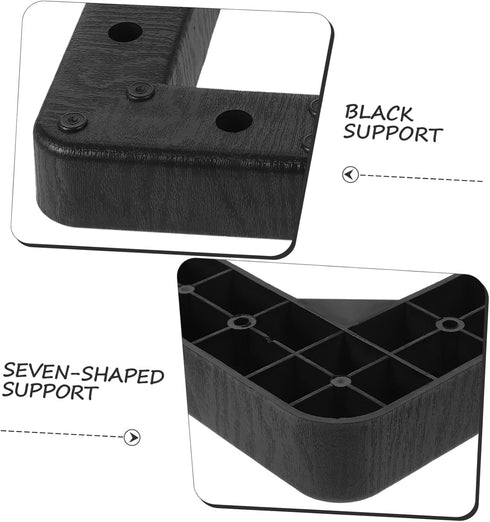 4pcs NOLITOY Shaped Plastic Furniture Legs Sofa Bed Risers Height Stable Support Feet for Cabinet Dresser Tv Stand