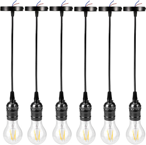 ACBungji 6 Packs 3.6 FT Pendant Light Kit for Edison Bulb, 6Mini