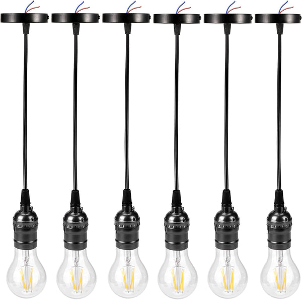 ACBungji 6 Packs 3.6 FT Pendant Light Kit for Edison Bulb, 6Mini