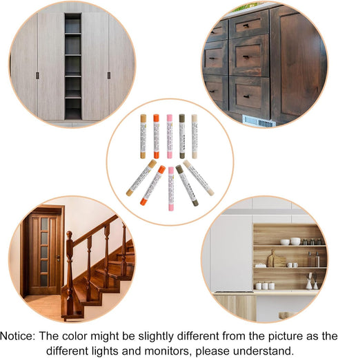 3Pcs uxcell Furniture Repair Crayons, - Wood Wax Filler Stick, Furniture Markers Touch Up - for Scratches Holes Tables