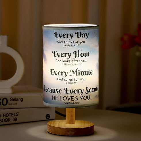 WSYEAR Bible Verse Table Lamp with Inspirational Thoughts and Christian Religious Gifts for Women Men Christmas Easter