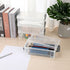 BTSKY 4 Pack Extra Large Capacity Plastic Pencil Box, Stackable Translucent Clear Storage Organizer for Office Supplies