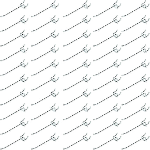 Pegboard Hooks Large Diameter 50-Pack 4 Inch Heavy Duty Galvanized for 1/4 inch Pegboard