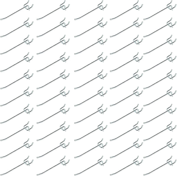 Pegboard Hooks Large Diameter 50-Pack 4 Inch Heavy Duty Galvanized for 1/4 inch Pegboard