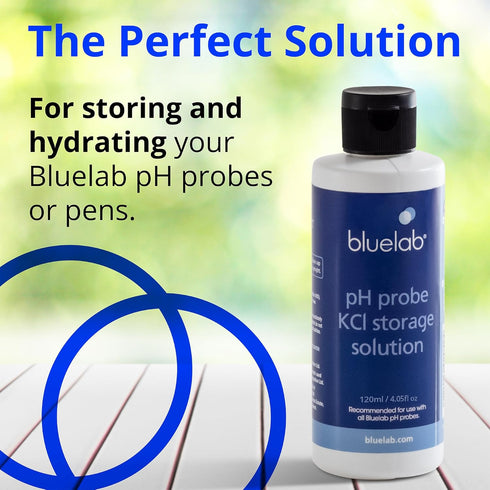 Bluelab STSOL120 KCL Storage Solution 120ml pH Probe and Pen, Maintain Meters Used for Water, Soil, and Hydroponic System or Indoor Plant Grow White